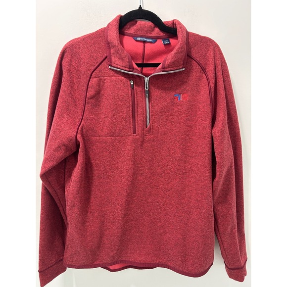Cutter & Buck Other - Cutter & Buck Mens Medium Heather Red Quarter Zip Fleece Pullover Sweater Medium